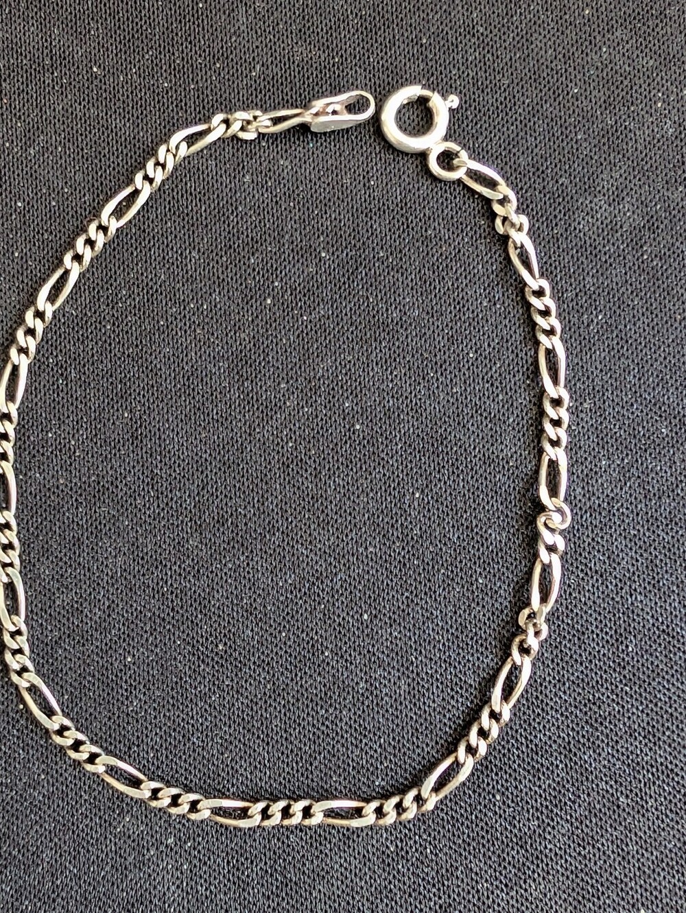 Sterling Silver Figaro Chain Bracelet